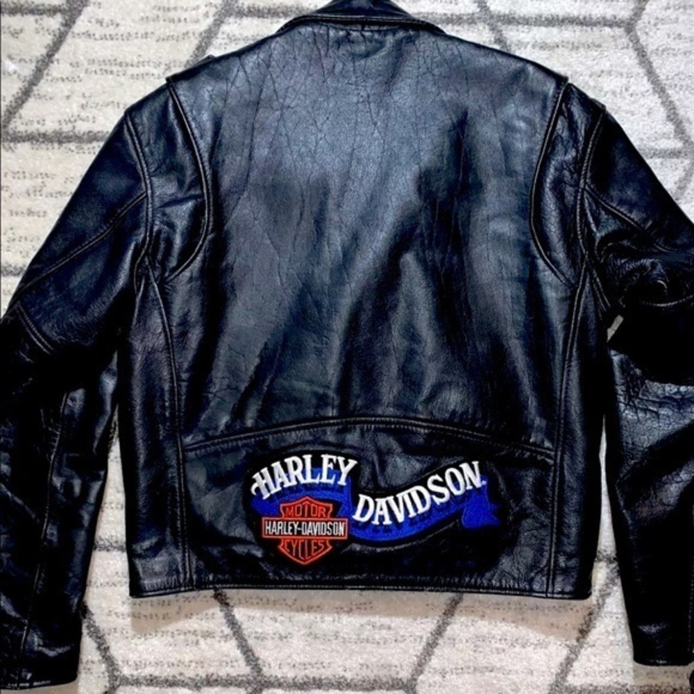 Vtg UNIK Harley Davidson Motorcycle Leather Jacket